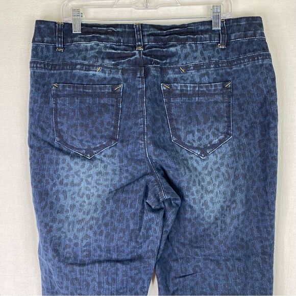 Roz & Ali Jeans Women's 16 Plus Size Leopard Print Skinny Denim Stretch Pockets - Picture 9 of 11